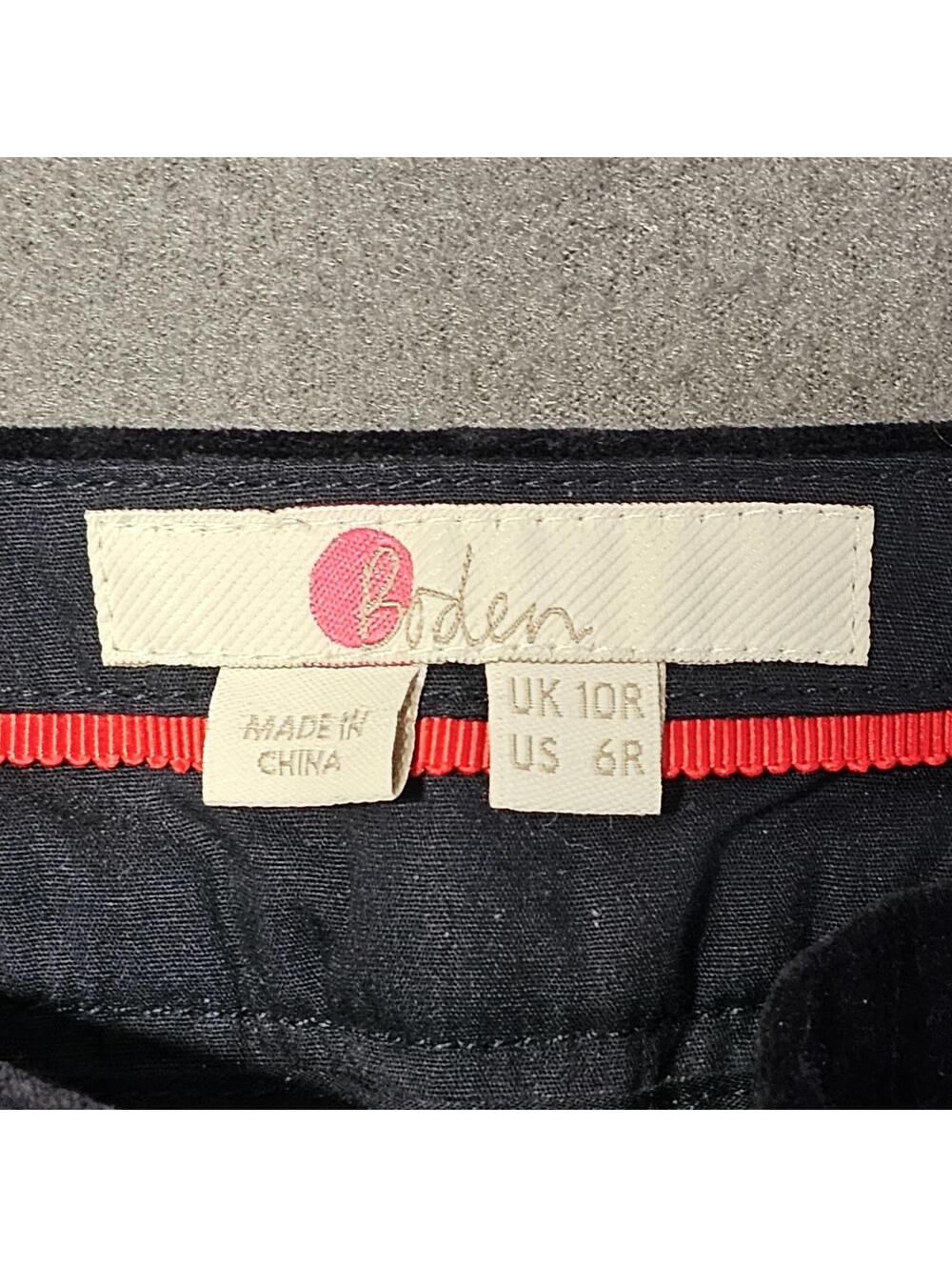 Boden Womens 6 Reg Velvet Bluish Black Pants Trousers Preppy Mid Rise Straight - Picture 2 of 8